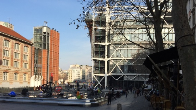 vue de myCowork Beaubourg : fontaine Stravinsky Paris4