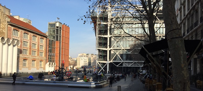 vue de myCowork Beaubourg : fontaine Stravinsky Paris4