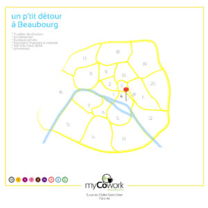 myCowork Beaubourg - carte acces et services - information pratique et contact
