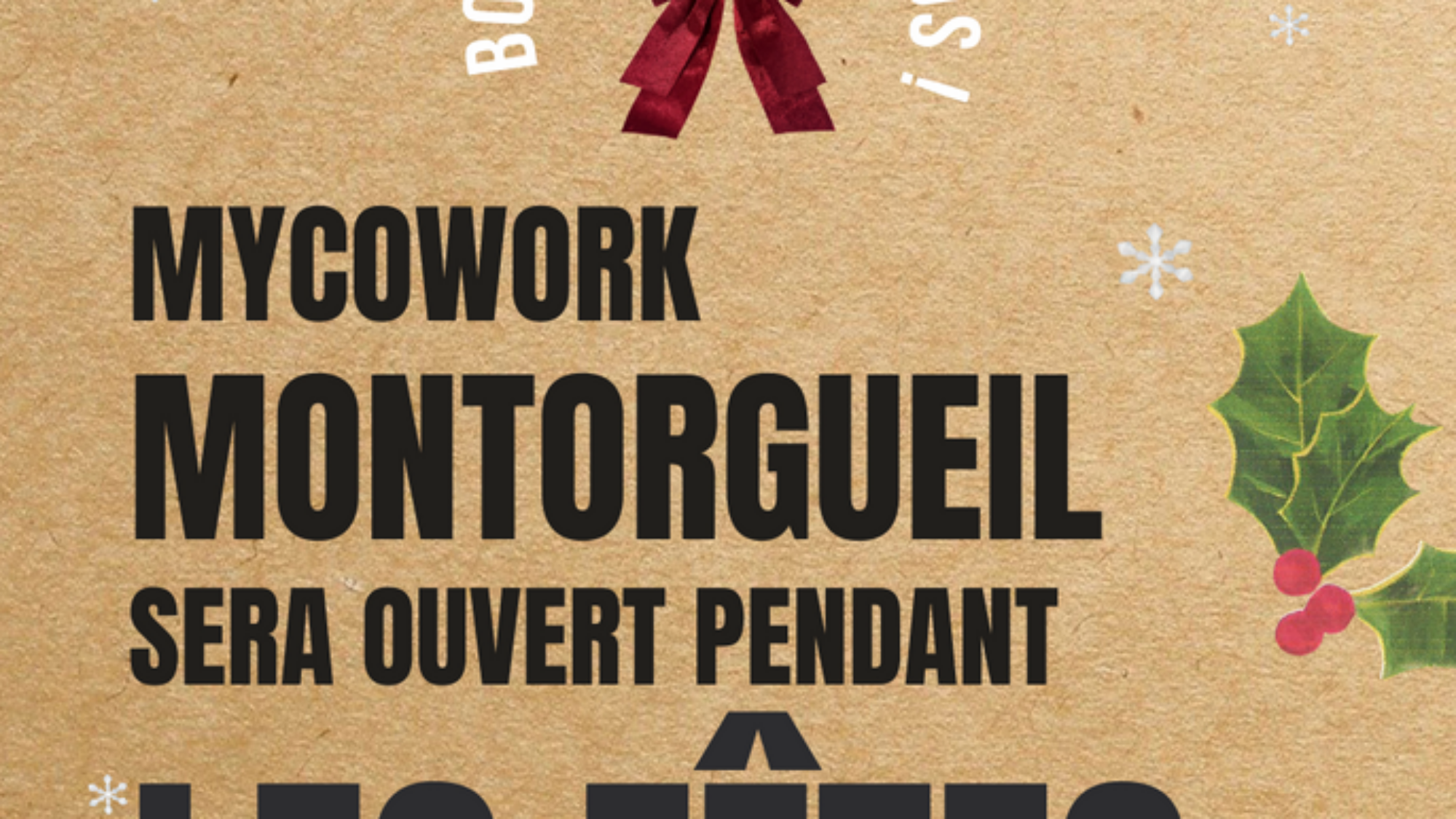 myCowork est ouvert à Noël et vous accompagne si vous chercher un espace de coworking chaleureux pour terminer l'année en beauté à Paris centre.